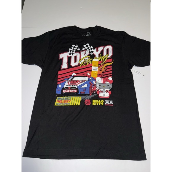 Bioworld Other - Hello Kitty Men T-Shirt Large Tokyo Japan Racing Sanrio Cartoon Cotton Black NWT